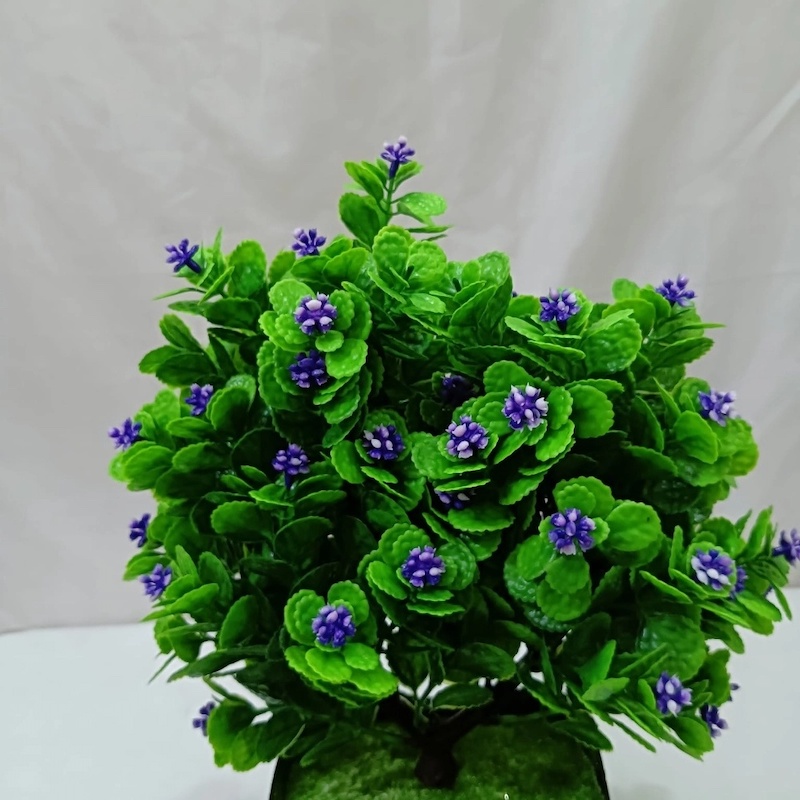 Picture of Restaurant Home Table Bonsai Décor  1 Pc New Green Mini Artificial Flower Tree Minicape with Plastic Tob-Multicolor