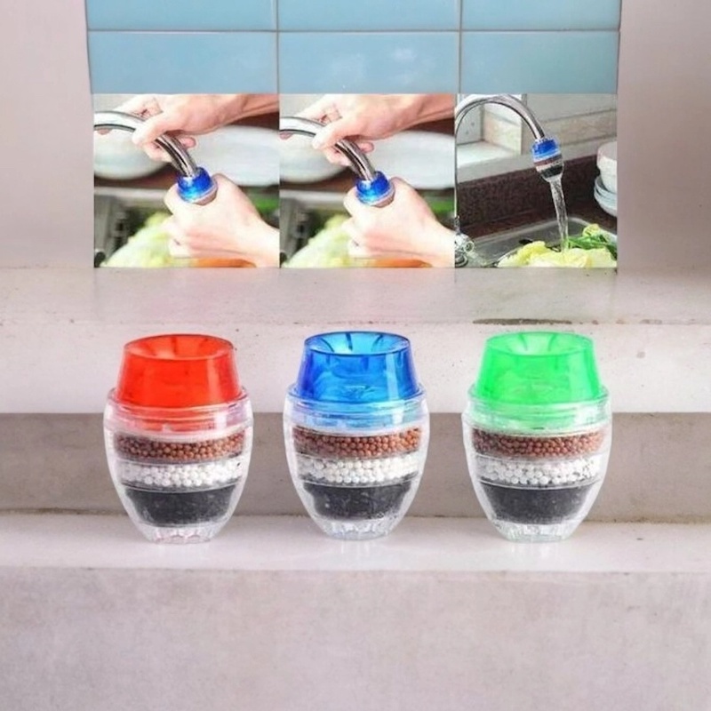 Picture of Kitchen Faucet Tap Water Filter Purifier - 3 pcs Set, 5 Layers Activated Carbon-Multicolor