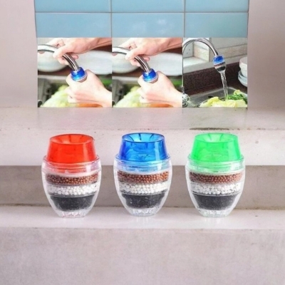 Picture of Kitchen Faucet Tap Water Filter Purifier - 3 pcs Set, 5 Layers Activated Carbon-Multicolor