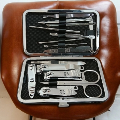 Picture of 15-Piece Nail Clipper and Scissors Set, High-Quality Silver Manicure Tools in Case-Silver