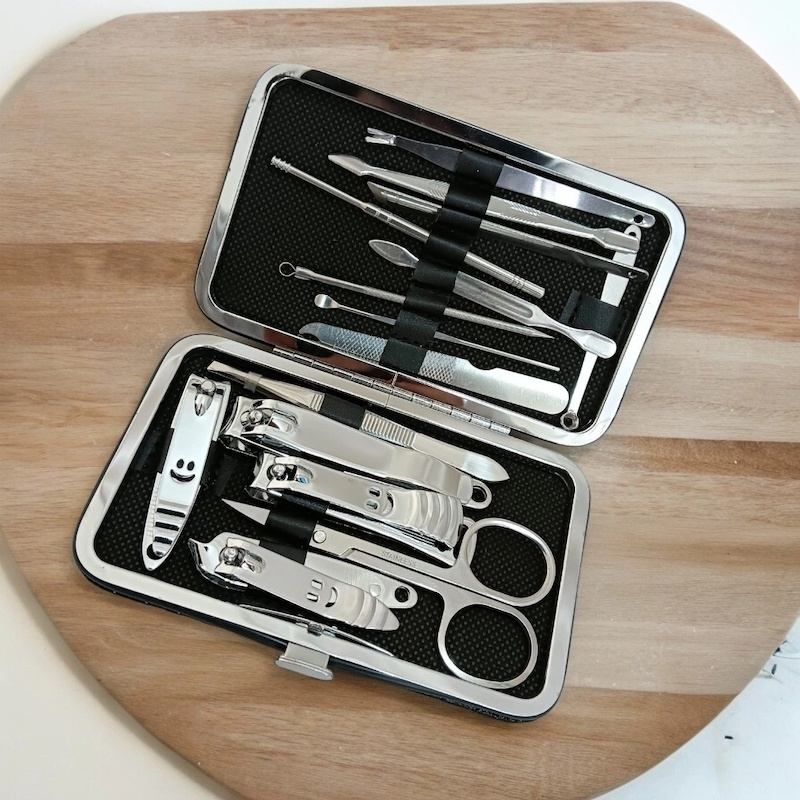 Picture of 15-Piece Nail Clipper and Scissors Set, High-Quality Silver Manicure Tools in Case-Silver