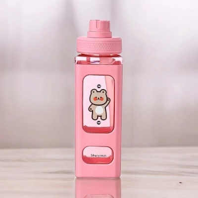 Picture of Creative Square Eco-Friendly Sports Water Bottle, Pink, 700 ml Durable Drinking Bottle-Pink
