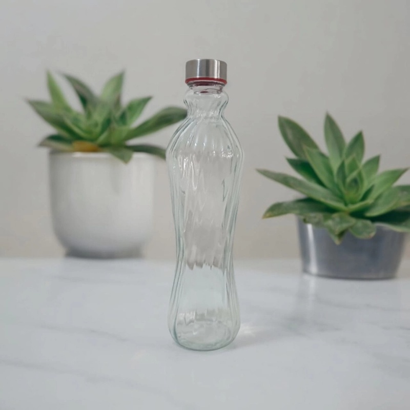 Picture of High Quality 1 Liter Clear Color Glass Water Bottle, Long Drinking Bottle, 1000ml-Clear