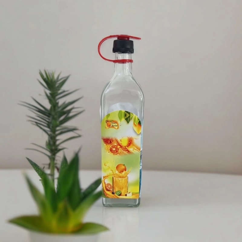 Picture of 1 Liter Clear Color Long Glass Water Bottle with Lid, Drinking Bottle, 1000ml-Clear