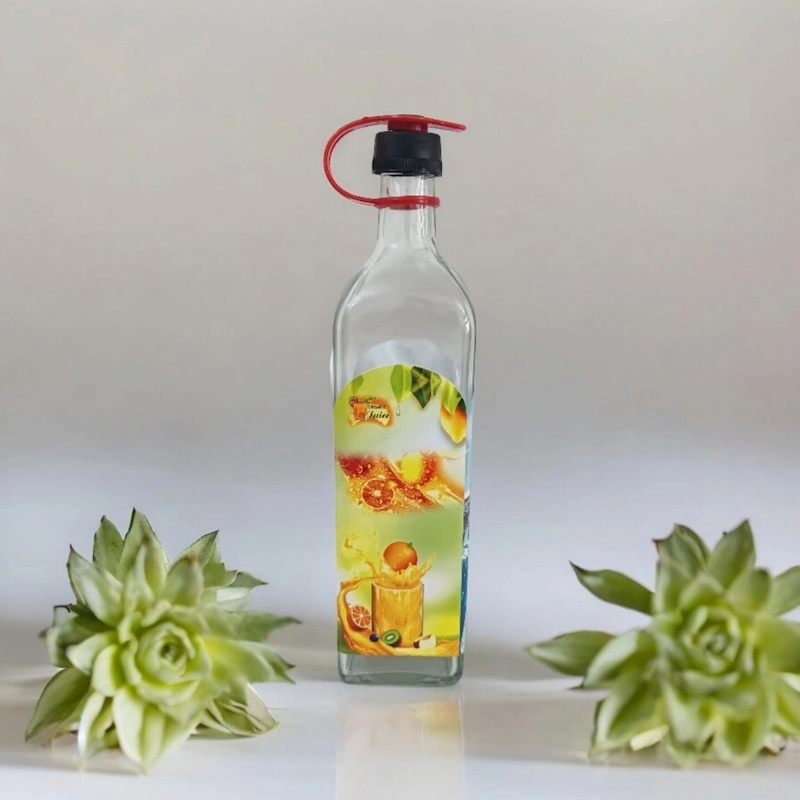 Picture of 1 Liter Clear Color Long Glass Water Bottle with Lid, Drinking Bottle, 1000ml-Clear