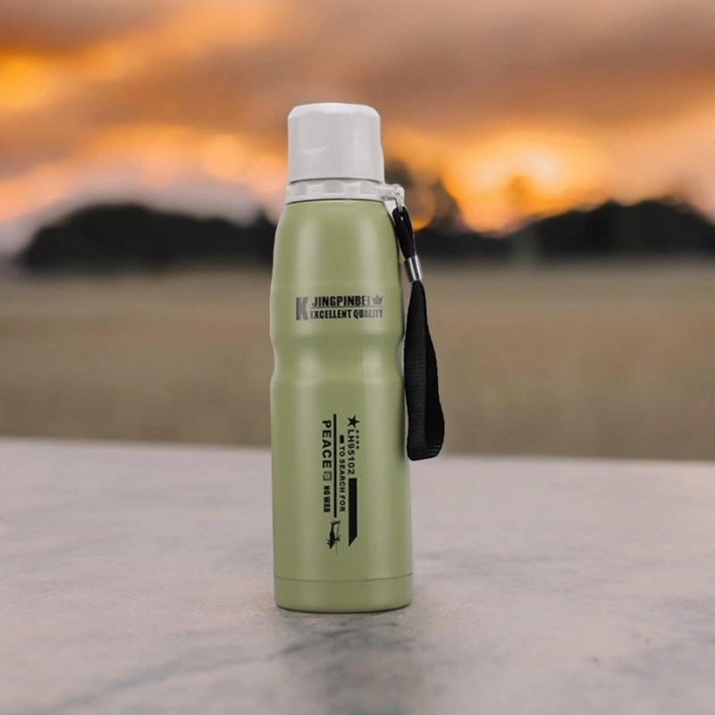 Picture of Stainless Steel Vacuum Tumbler for Coffee Tea, Thermo Mug, 800ml Thermo-Becher Travel Cup Thermal Bottle for Bike-Green
