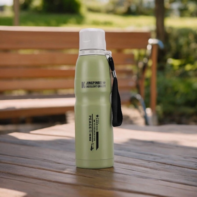 Picture of Stainless Steel Vacuum Tumbler for Coffee Tea, Thermo Mug, 800ml Thermo-Becher Travel Cup Thermal Bottle for Bike-Green