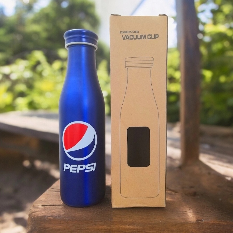 Picture of PepsiLogo-Best Stainless 500ml Water Bottle, Vacuum Blue Drinking Bottle, 1 pcs-Blue