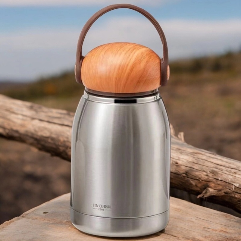 Picture of 304 Stainless Steel Travel Mug, Silver Insulated Coffee Cup, 300ml Water Thermos-Silver