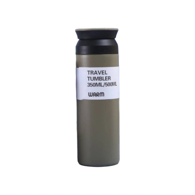 Picture of 1pc 500ml Stainless Steel Vacuum Flask with Leakproof Lid - Grey Insulated Cup for Heat and Cold Retention, Ideal for Outdoor Activities-Green