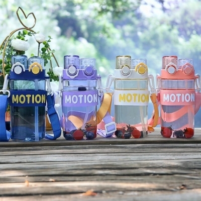 Picture of Plastic Water Bottle, Multicolor, Plain Design, 1 Piece Cute Designer, Crossbody Style-Multicolor