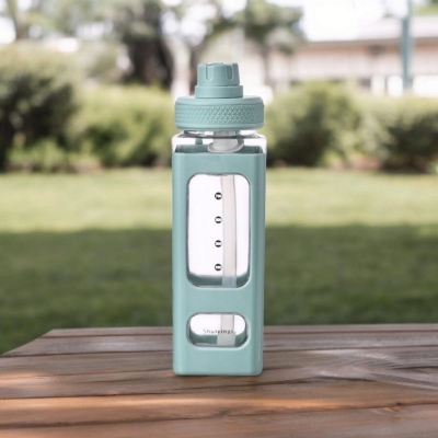Picture of Durable 700 ml Blue Creative Square Eco-Friendly Sports Water Bottle, Drinking Bottle-Blue