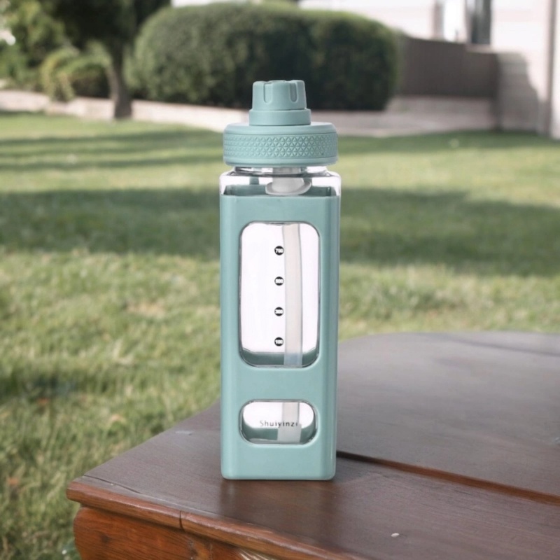 Picture of Durable 700 ml Blue Creative Square Eco-Friendly Sports Water Bottle, Drinking Bottle-Blue