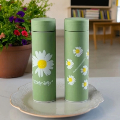 Picture of 300ml Flower Print Glass Water Bottle, 1 pcs-Multicolor