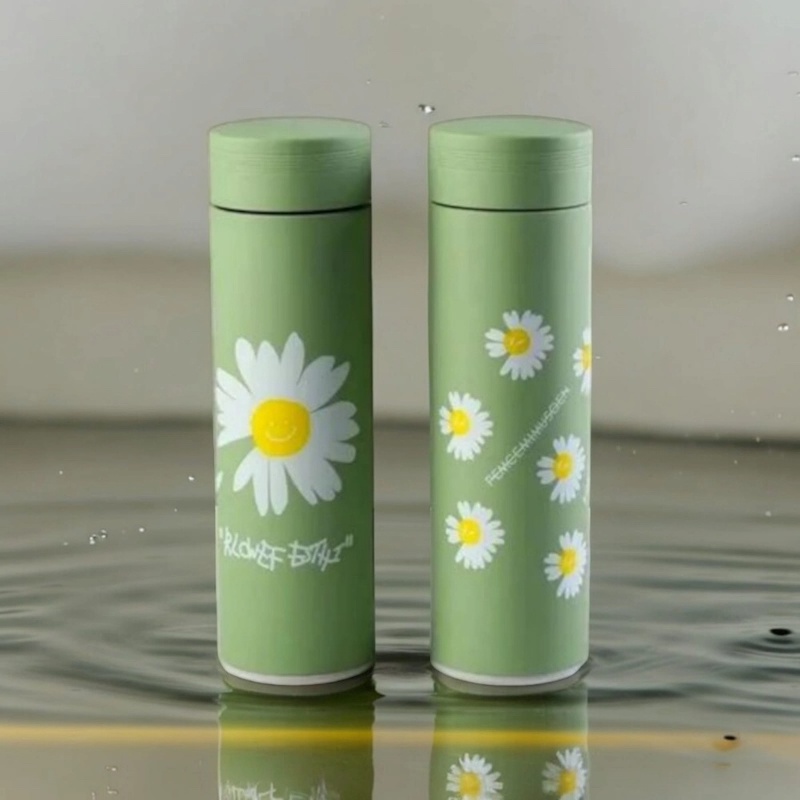 Picture of 300ml Flower Print Glass Water Bottle, 1 pcs-Multicolor