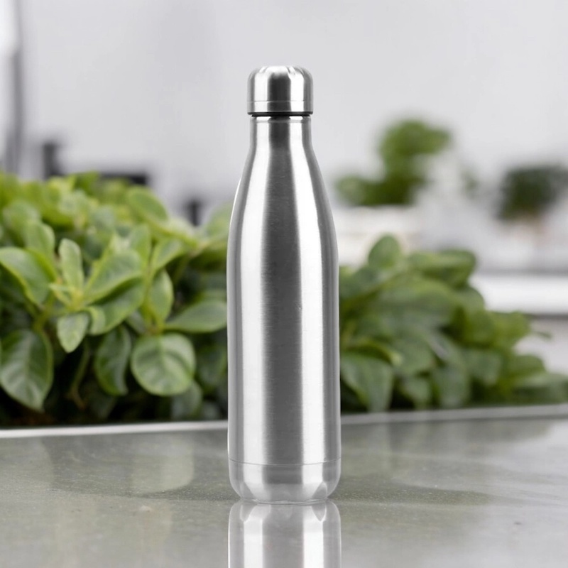 Picture of Stainless Steel Sport Travel Water Bottle  500ml Capacity-Silver