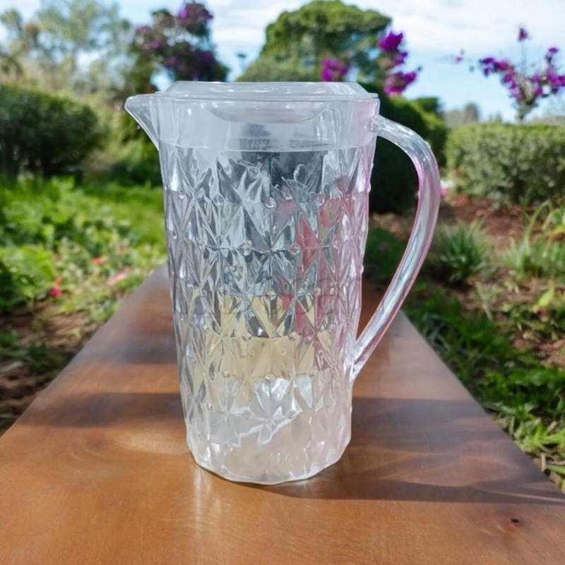 Picture of Transparent Diamond Water Jug – 2.25L Acrylic Plastic (1 Pc)-Clear