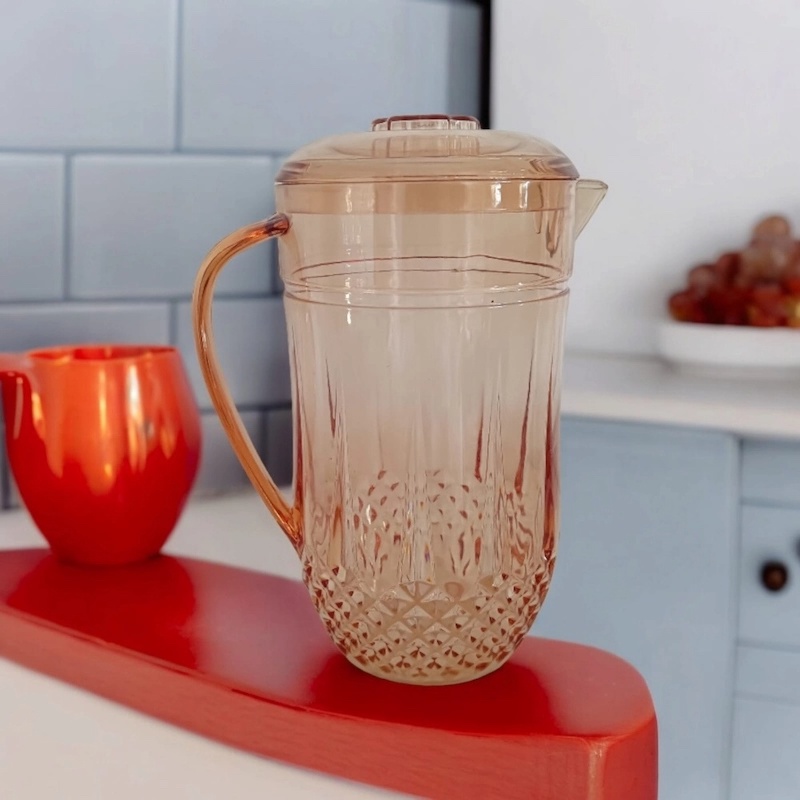 Picture of Golden 2L Classic Water Jug - Anarkoli Plastic, Transparent Exclusive Crystal Design-Gold