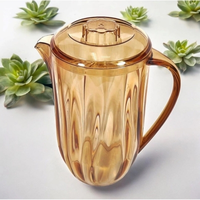 Picture of 2L Premium Water Jug - Transparent, Plastic, Golden Color, 1 Piece-Gold