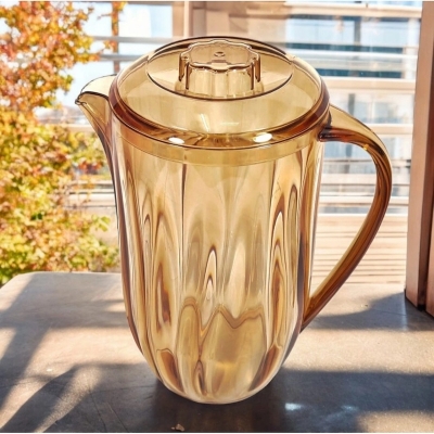 Picture of 2L Premium Water Jug - Transparent, Plastic, Golden Color, 1 Piece-Gold