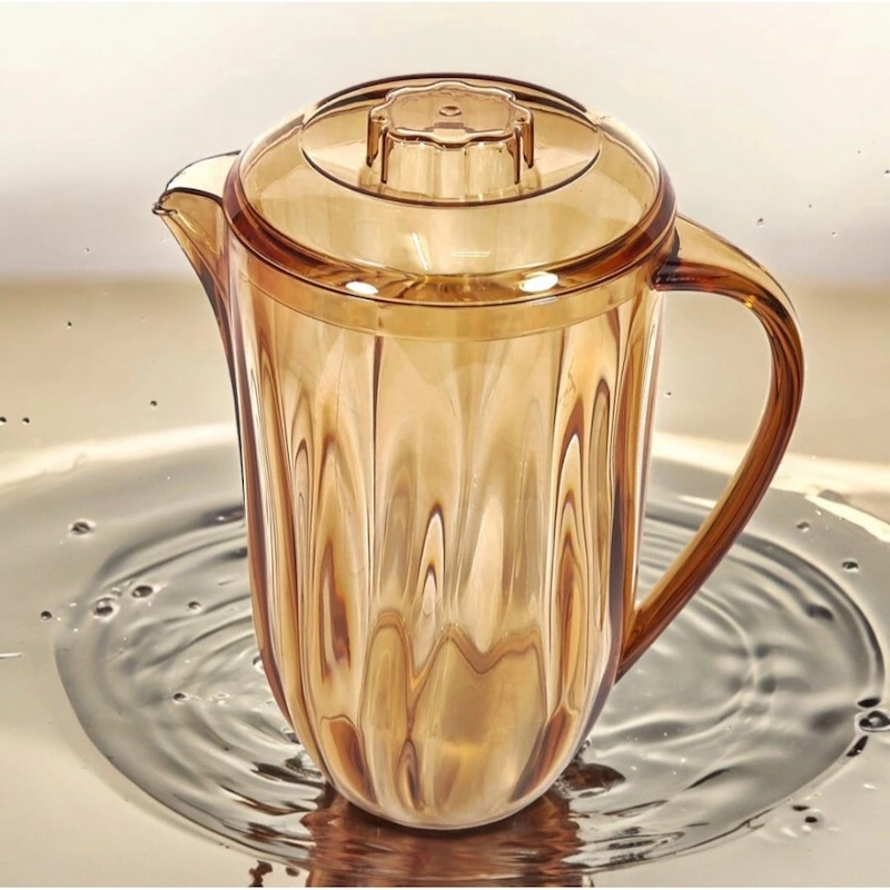 Picture of 2L Premium Water Jug - Transparent, Plastic, Golden Color, 1 Piece-Gold