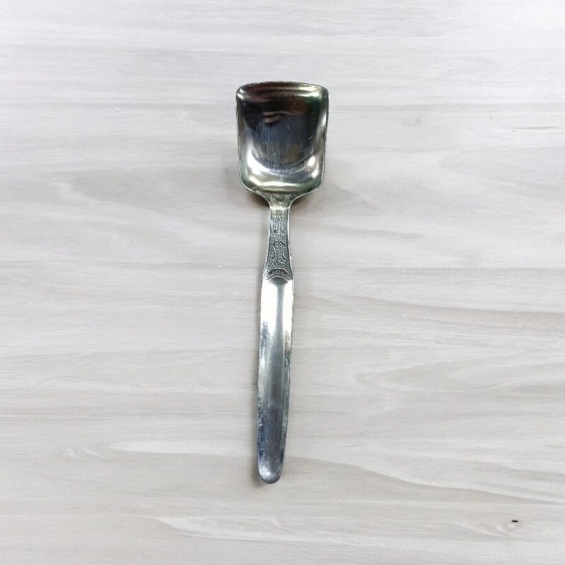 Picture of 22cm Stainless Steel Square Serving Spoon, 1 pcs Kitchen Cutlery Tool, Silver-Silver
