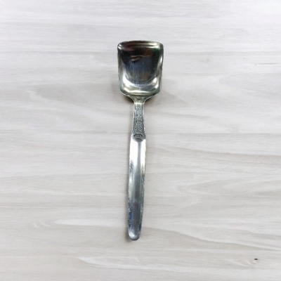 Picture of 22cm Stainless Steel Square Serving Spoon, 1 pcs Kitchen Cutlery Tool, Silver-Silver