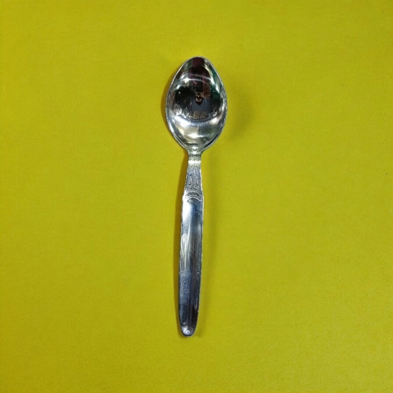 Picture of 22cm Stainless Steel Square Table Spoon, 1 pcs Silver Kitchen Serving Cutlery-Silver