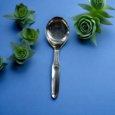 Picture of 22cm Stainless Steel Paddle Spoon, Kitchen Cutlery Tool, 1 pcs, Silver-Silver