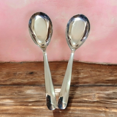 Picture of Lionel-2 pcs set Sup Spoon Lionel Thai Chinese Stainless Steel Soup Spoons silver color 15 cm Long (2pcs set)-Silver
