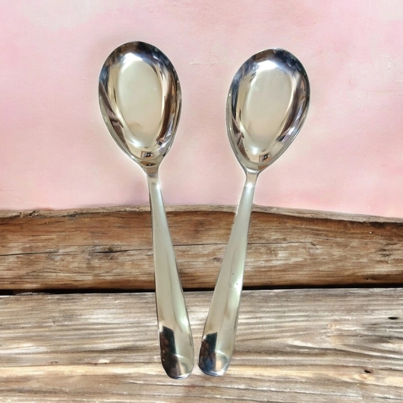 Picture of Lionel-2 pcs set Sup Spoon Lionel Thai Chinese Stainless Steel Soup Spoons silver color 15 cm Long (2pcs set)-Silver