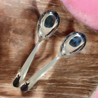 Picture of Lionel-2 pcs set Sup Spoon Lionel Thai Chinese Stainless Steel Soup Spoons silver color 15 cm Long (2pcs set)-Silver