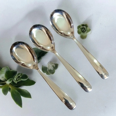Picture of Lionel-3 pcs set Sup Spoon Lionel Thai Chinese Stainless Steel Soup Spoons silver color 15 cm Long (3pcs set)-Silver