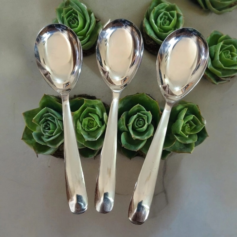 Picture of Lionel-3 pcs set Sup Spoon Lionel Thai Chinese Stainless Steel Soup Spoons silver color 15 cm Long (3pcs set)-Silver