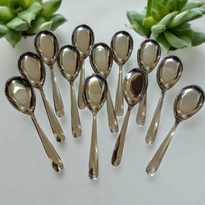 Picture of Lionel-12 pcs set Sup Spoon Lionel Thai Chinese Stainless Steel Soup Spoons silver color 16 cm Long (12pcs set)-Silver