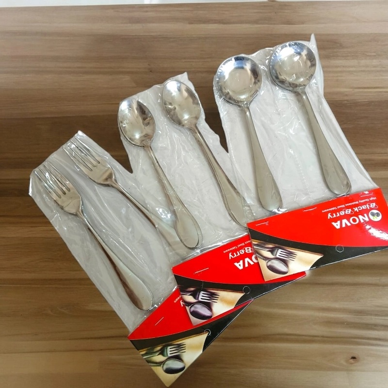 Picture of 18 pcs set Lightwaight 6pcs Tea, 6 pcs fork spoon and 6 pcs round sup spoon stainless steel spoon, silver color spoon for Tableware super cutlery 15cm long spoons set(18pcs set)-Silver