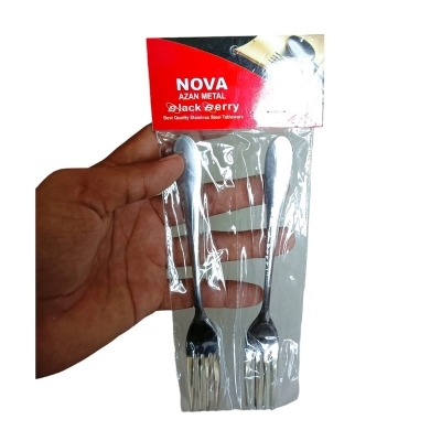 Picture of Lightwaight 6 pcs stainless steel fork spoon, silver color spoon for Tableware super cutlery 15cm long sup spoons set-Silver