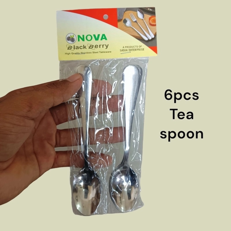 Picture of Nova-Tea Spoon 6 pcs set Stainless Steel mirror polish Shiny silver tea Spoons Silverware, silver Tea Spoon Set Sturdy Easy to Clean, Dishwasher Safe-Silver