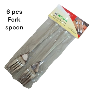 Picture of Nova-Fork Spoon 6 pcs set Stainless Steel mirror polish Shiny silver fork Spoons Silverware, silver fork Spoon Set Sturdy Easy to Clean, Dishwasher Safe-Silver