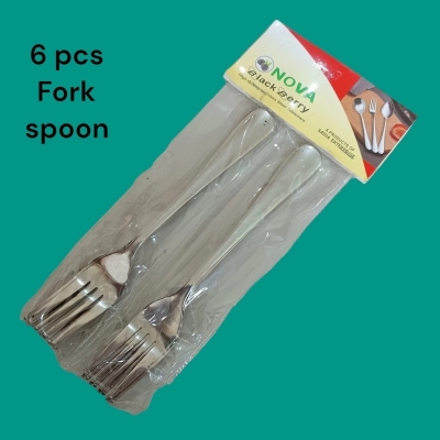 Picture of Nova-Fork Spoon 6 pcs set Stainless Steel mirror polish Shiny silver fork Spoons Silverware, silver fork Spoon Set Sturdy Easy to Clean, Dishwasher Safe-Silver