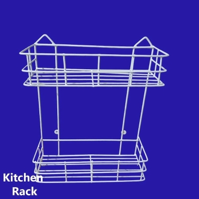 Picture of 2 Layer Wall Hanging Storage - Maximize Your Storage Space With This Convenient Wall Hanging Storage Solution , made is high quality iron stick white colour-White