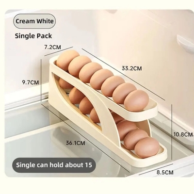 Picture of 1PCS Refrigerator-Egg despensir Automatic-Egg Dispenser Plastic Rolling-Egg Holder Kitchen Organizer-Multicolor