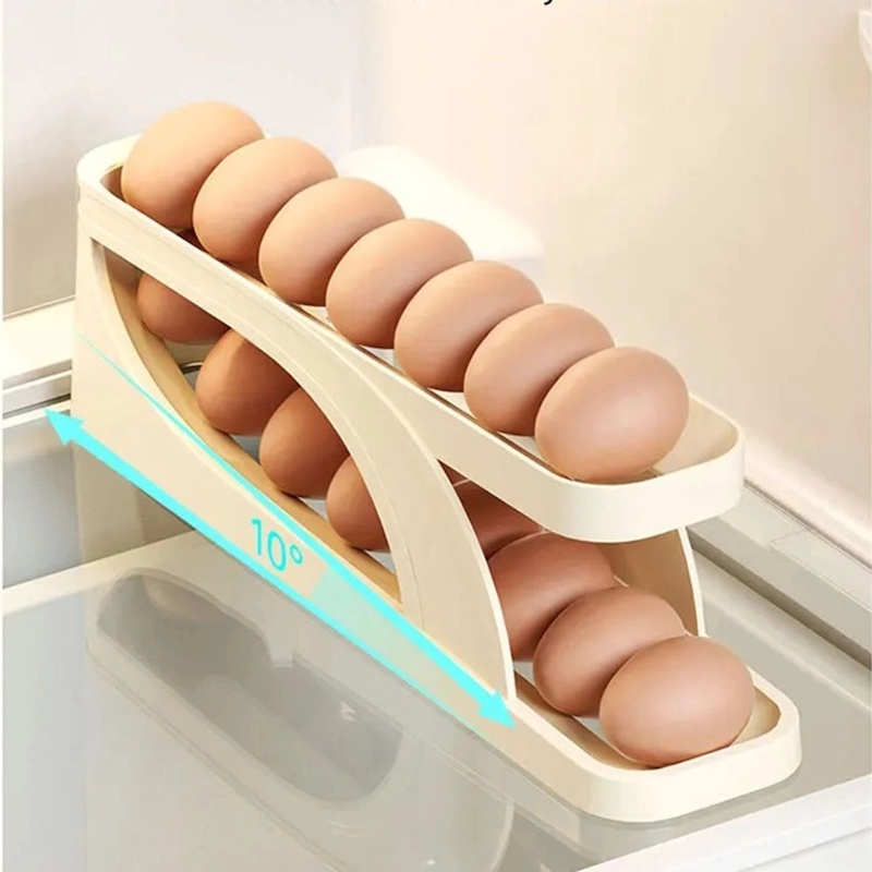 Picture of 1PCS Refrigerator-Egg despensir Automatic-Egg Dispenser Plastic Rolling-Egg Holder Kitchen Organizer-Multicolor