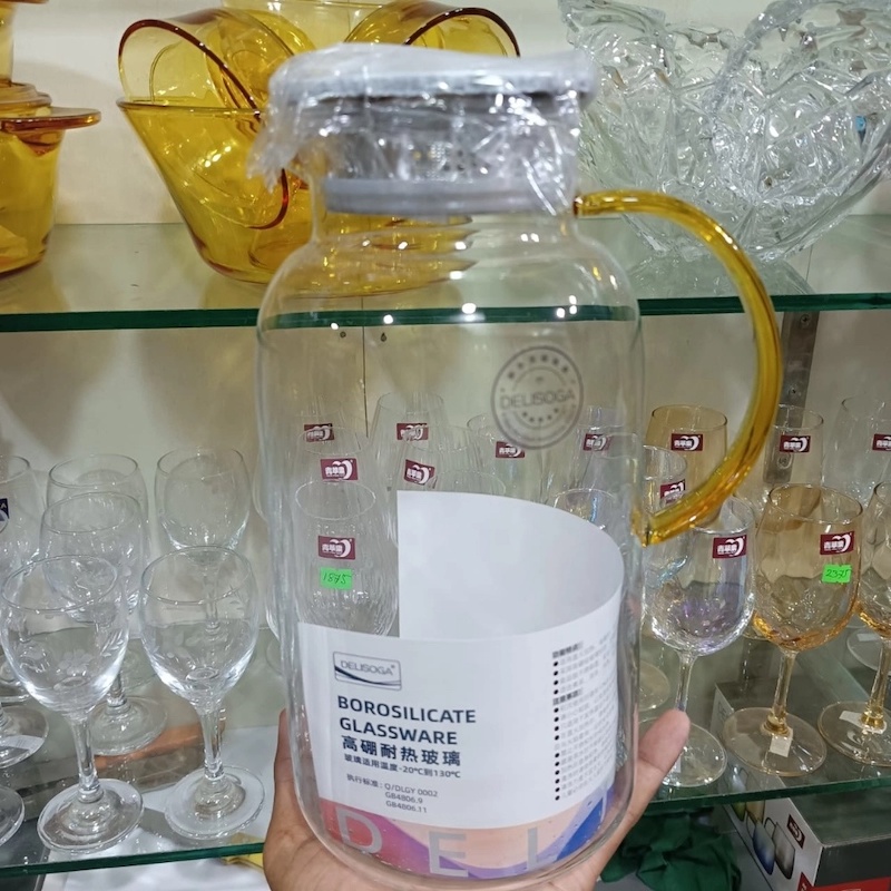 Picture of 1 pcs large size GLASS PITCHER , Heat-Resistant Pitcher GPH 603-2Y,2.52L - Kitchen & Dining-Clear