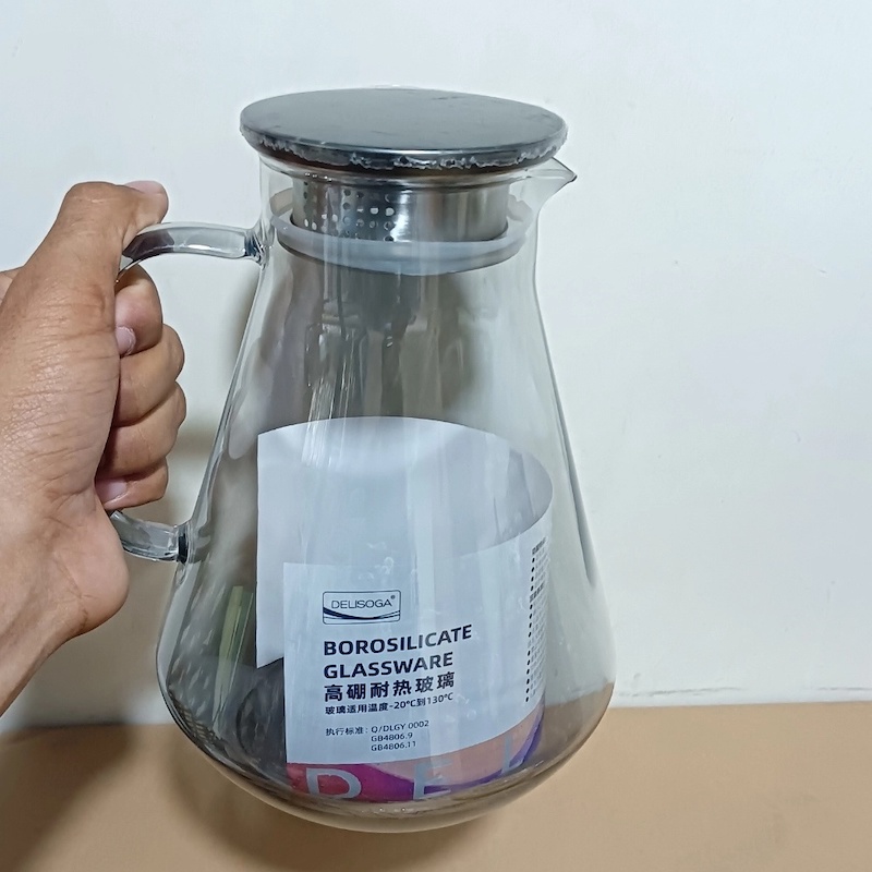 Picture of 1 PCS HEAT RESISTANT GLASS JUG, GPH27HA, 1440ML-Black