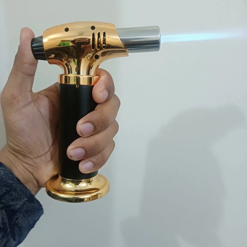 Picture of Portable Straight Cigar Flame Torch Welding Torch Barbecue Lighter Igniter Ignition  Outdoor Moxibustion-Multicolor