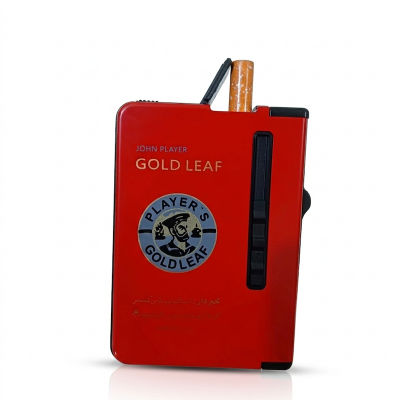 Picture of Gas Lighter Inside With Automatic Cigarate Storage Box Case -Red