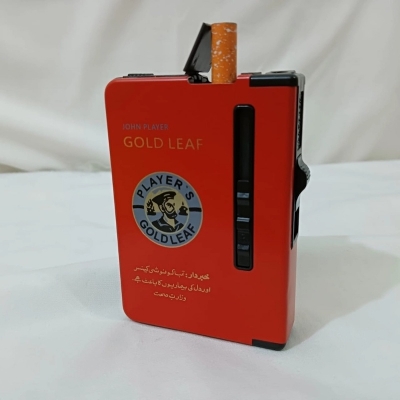 Picture of Gas Lighter Inside With Automatic Cigarate Storage Box Case -Red