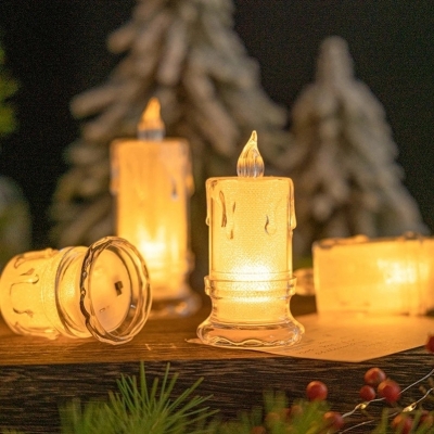 Picture of 1 pcs Flameless LED Tea Lights Candles Battery Powered Flickering Pillar Candles Votive Tealight Romantic Party Home Decor-White