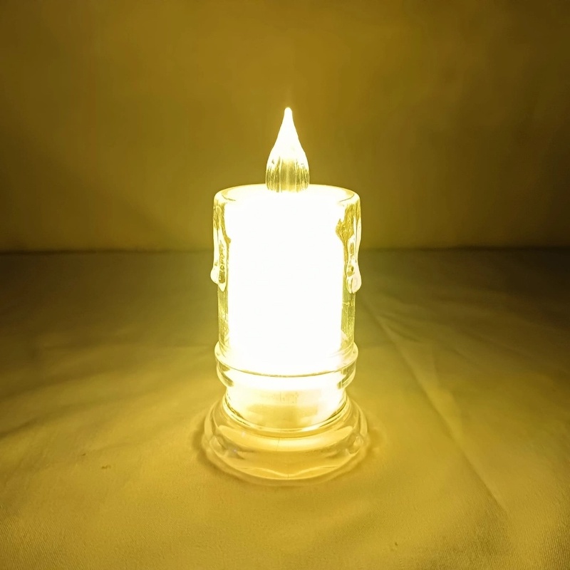 Picture of 1 pcs Flameless LED Tea Lights Candles Battery Powered Flickering Pillar Candles Votive Tealight Romantic Party Home Decor-White